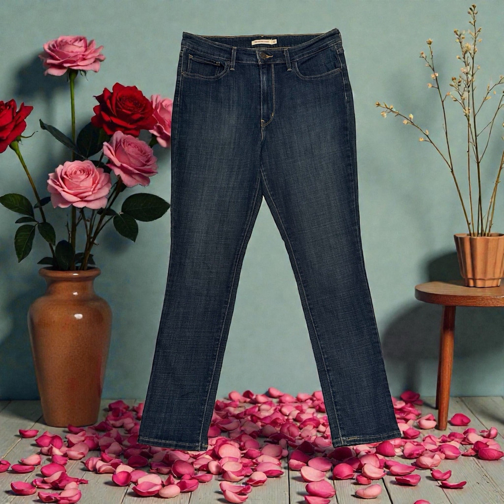 Levis 721 High Rise Skinny Jeans Womens 32 X 30 Distressed Western City Cowgirl